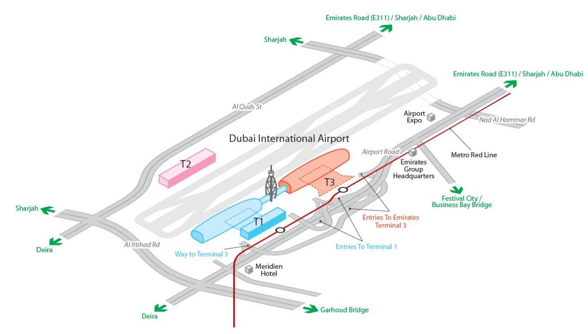Plan des aéroports de Dubai