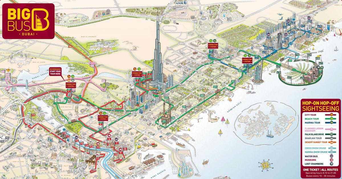 Plan des Big Bus de Dubai